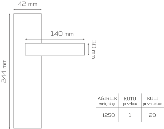 ARTVİN-1049 Aynalı Kapı Kolu