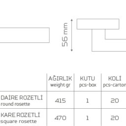 ATLAS-KK389 Rozetli Kapı Kolu