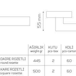 AVANTİ-1132 Rozetli Kapı Kolu