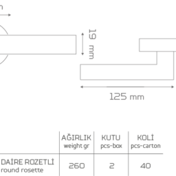 ÇORLU-670-4 Rozetli Kapı Kolu