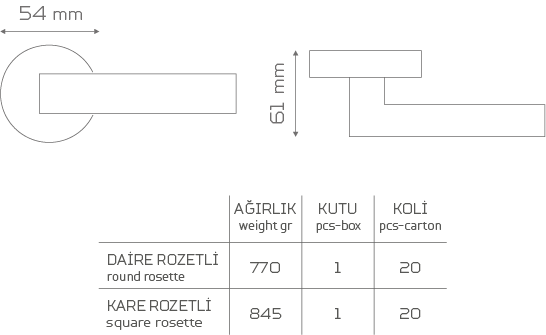 GAZİANTEP-KK273 Rozetli Kapı Kolu