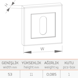 GEÇMELİ KARE ROZET (ZAMAK)-37603