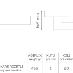 HALFETİ-KK205 Rozetli Kapı Kolu