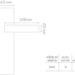 HALFETİ-KK205 Aynalı Kapı Kolu