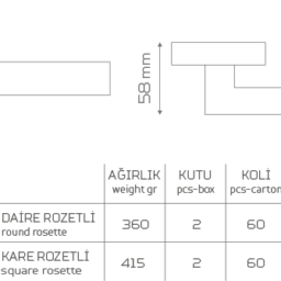 KADİRLİ-KK206 Rozetli Kapı Kolu