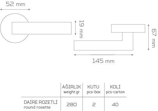 KAYSERİ-670-2 Rozetli Kapı Kolu