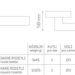 PROLİNE-1009 Rozetli Kapı Kolu