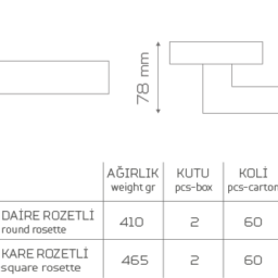 TURNA-109 Rozetli Kapı Kolu