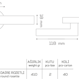 VERDA-KK162 Rozetli Kapı Kolu