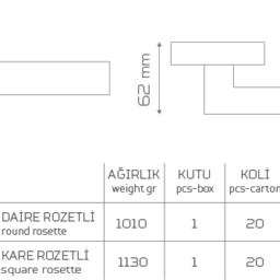 Z2008 Rozetli Kapı Kolu