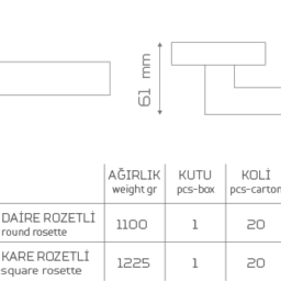 Z2018 Rozetli Kapı Kolu