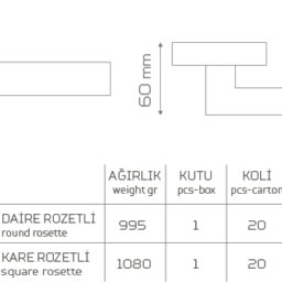 Z2024 Rozetli Kapı Kolu