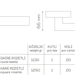 Z2032 Rozetli Kapı Kolu