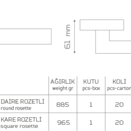 TWİN-KK362 Rozetli Kapı Kolu